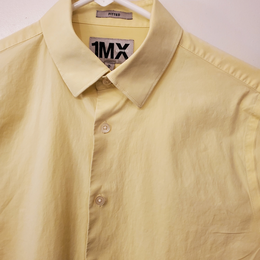 Express Men's Light Yellow Dress Shirt